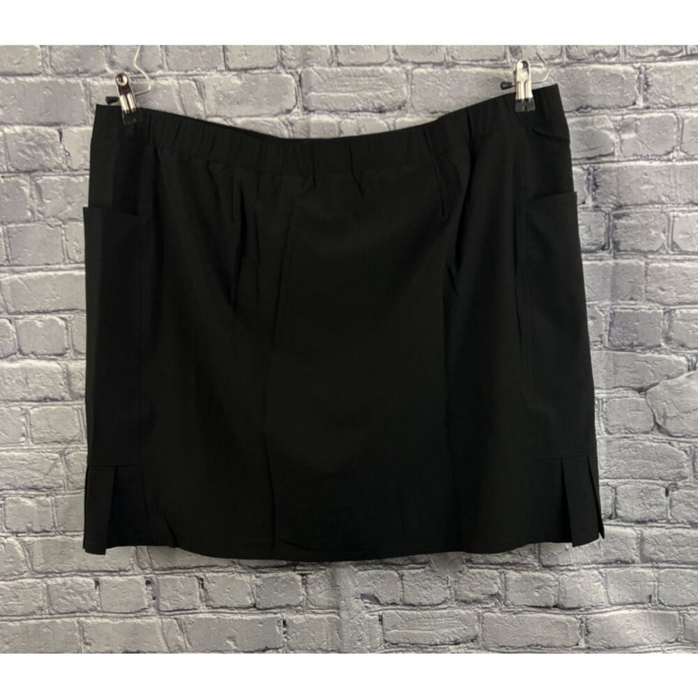 Chico's Zenergy Skort UPF Black Side Pleat Skirt Size 4 20 NWT